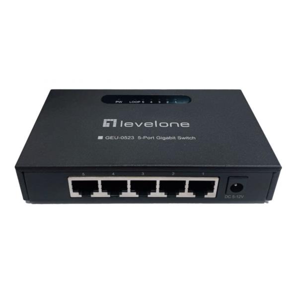 Switch Level One GEU-0523 5 Porte Gigabit in Metallo - immagine 5