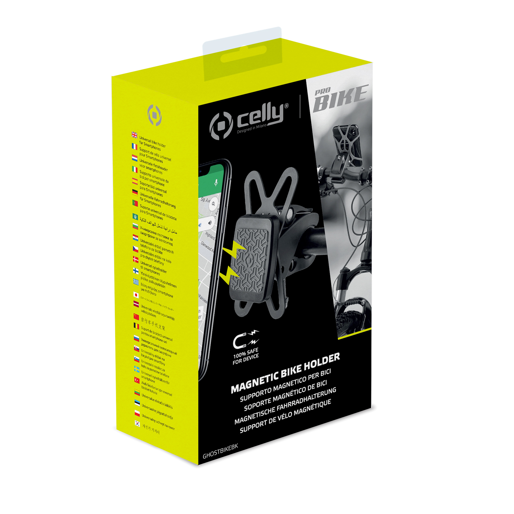 Supporto Bici Celly GHOSTBIKE Magnetico per Smartphone Gancio - immagine 2