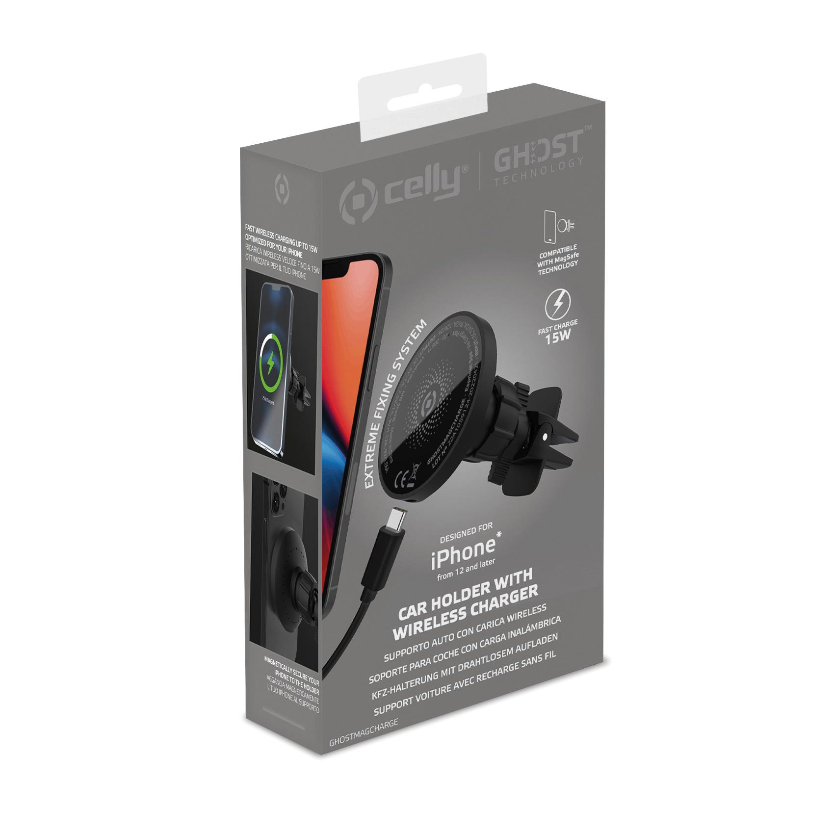 Supporto Auto Celly GhostMagCharge 15W Universale Magsafe - immagine 8