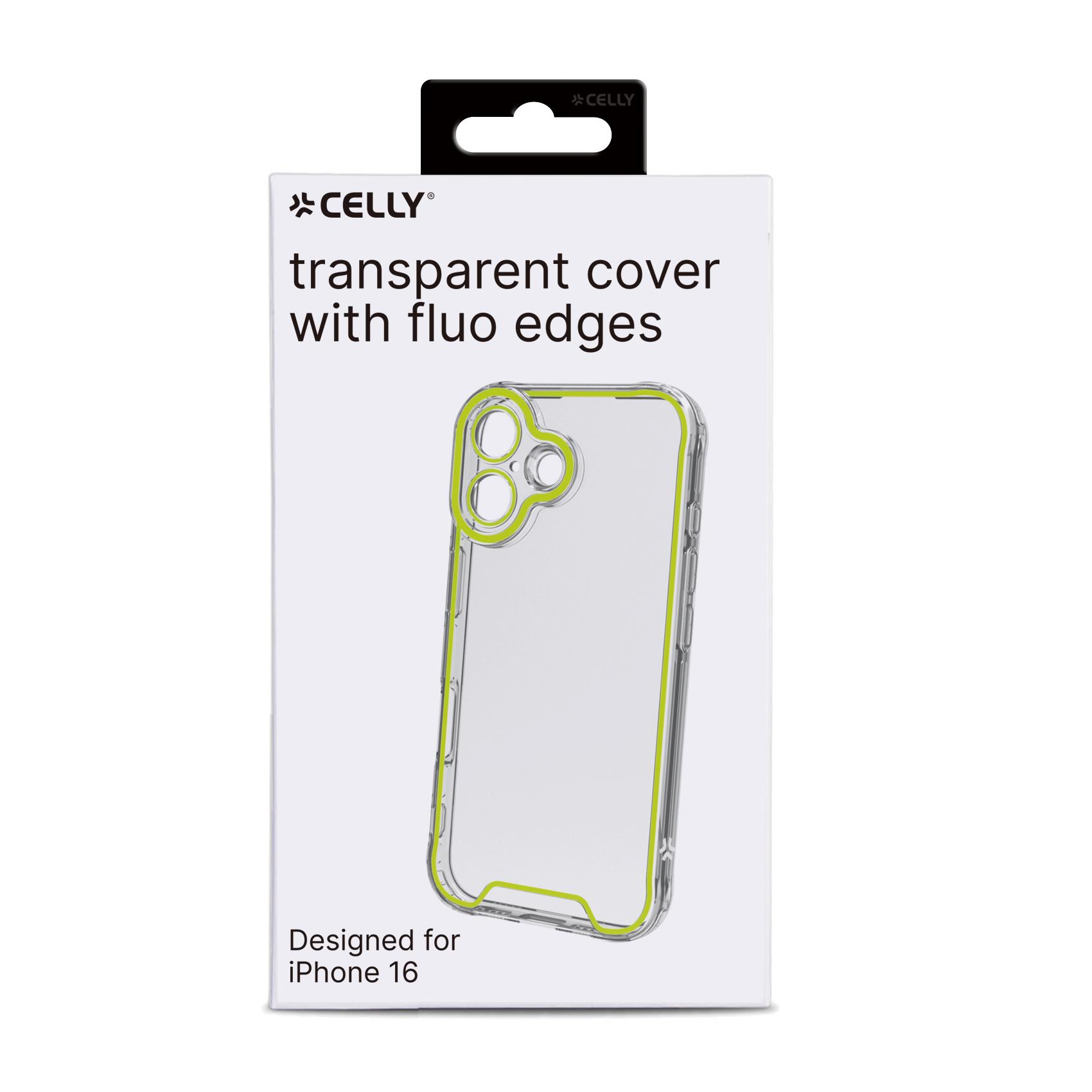 Cover iPhone 16 Celly GLOW Trasparente Gialla TPU - immagine 4