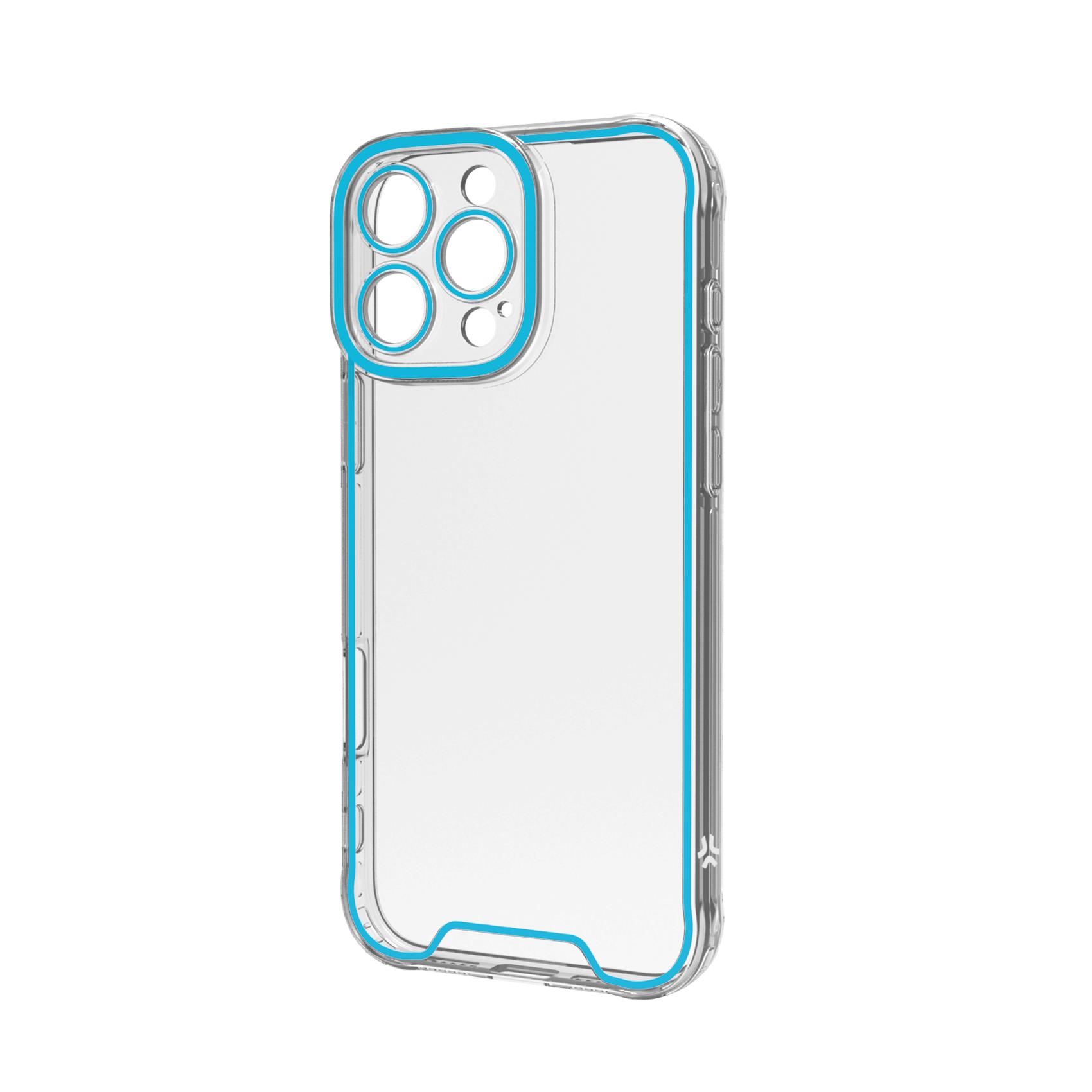 Cover iPhone 16 Pro Max Celly GLOW Trasparente Azzurro TPU - immagine 4