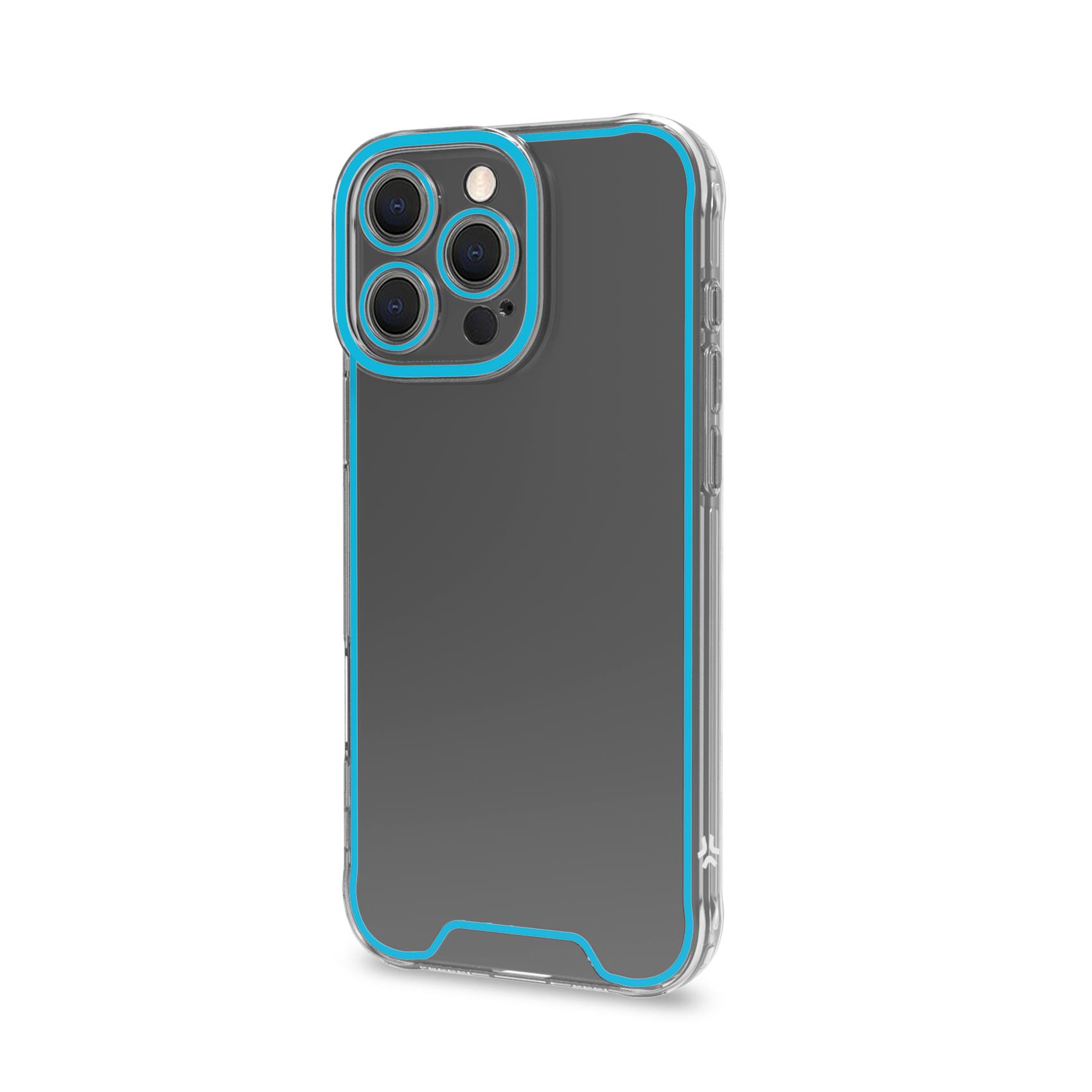 Cover iPhone 16 Pro Max Celly GLOW Trasparente Azzurro TPU - immagine 5