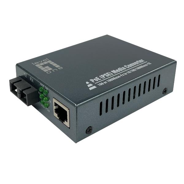 Media Converter Gigabit Level One GVT-2013 RJ45 a SC PoE PSE 500m - immagine 2
