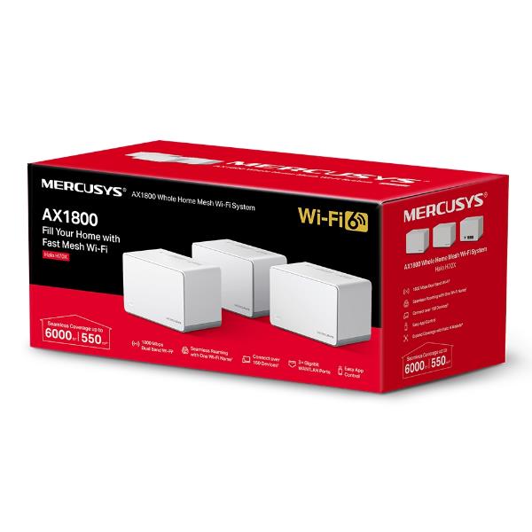 Router Mercusys HALO H70X (3PACK) Mesh WiFi 6 Gigabit - immagine 4