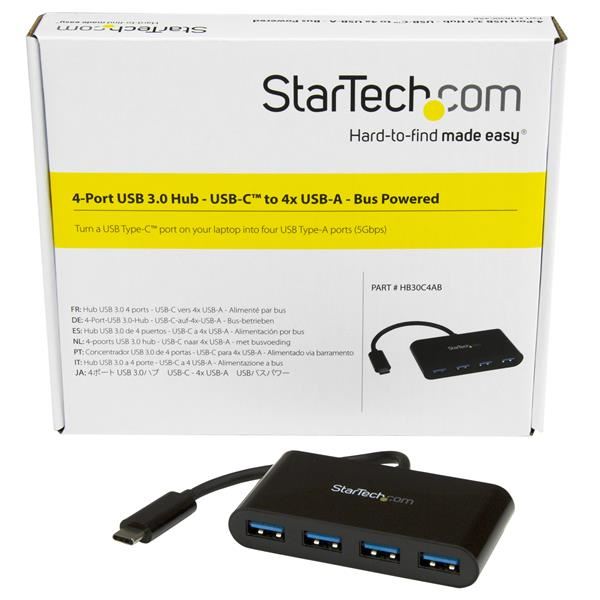 Hub USB 3.0 Startech 4 Porte USB-C Nero - immagine 5