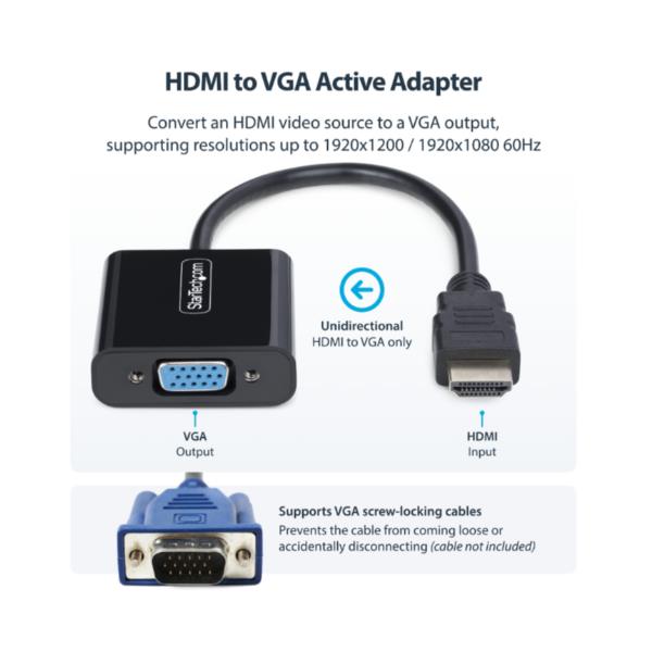 Adattatore HDMI a VGA Startech 1080p Nero - immagine 8