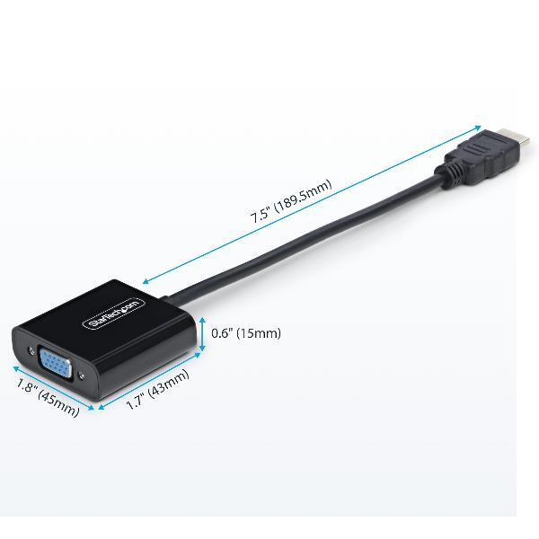 Adattatore HDMI a VGA Startech 1080p Nero - immagine 9