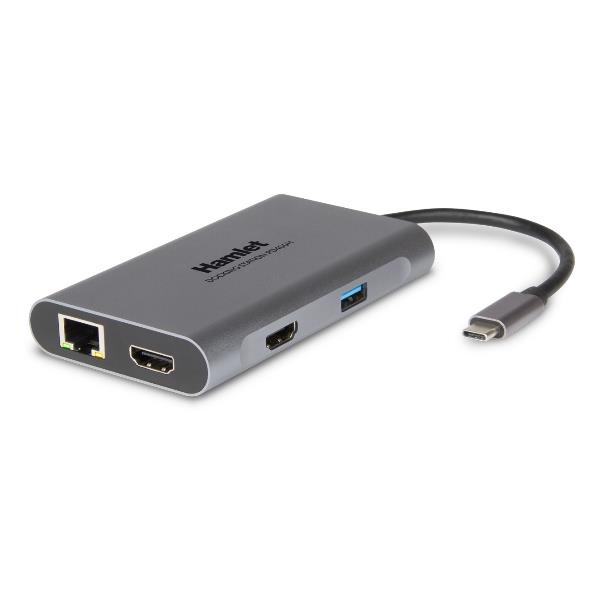Docking Station USB-C Hamlet HDKC-PD400H 85W 3 USB 2 HDMI LAN - immagine 5