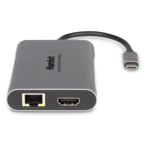Docking Station USB-C Hamlet HDKC-PD400H 85W 3 USB 2 HDMI LAN - immagine 6