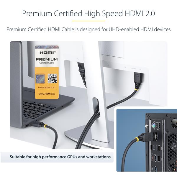 Cavo HDMI Startech Premium High Speed 1 metro - immagine 9