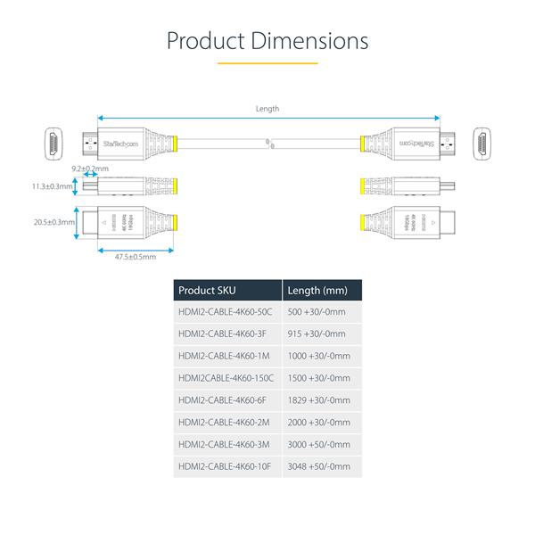 Cavo HDMI Startech Premium High Speed 1 metro - immagine 12