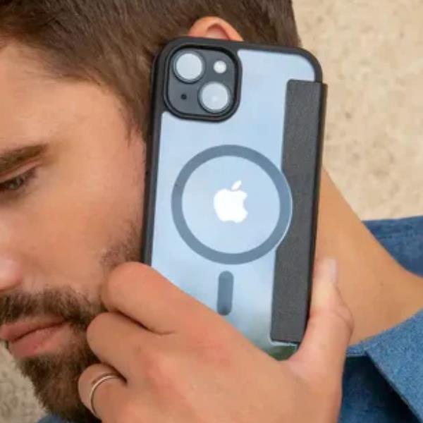 Cover MagSafe per iPhone 15 Pro Max Dbramante 1928 Helsinki Trasparente/Nera - immagine 3