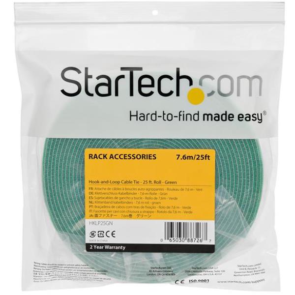 Nastro Sicurezza Rack Startech 7.6m Verde Antistrappo - immagine 3