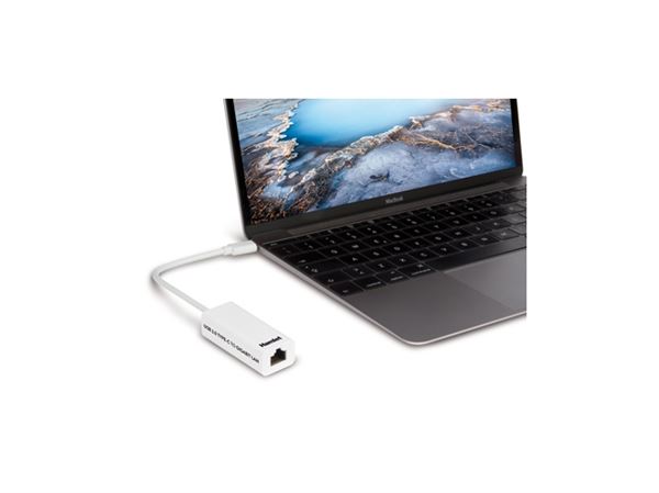 Adattatore LAN USB-C Hamlet HNU3GIGATC Ethernet Gigabit Bianco - immagine 4