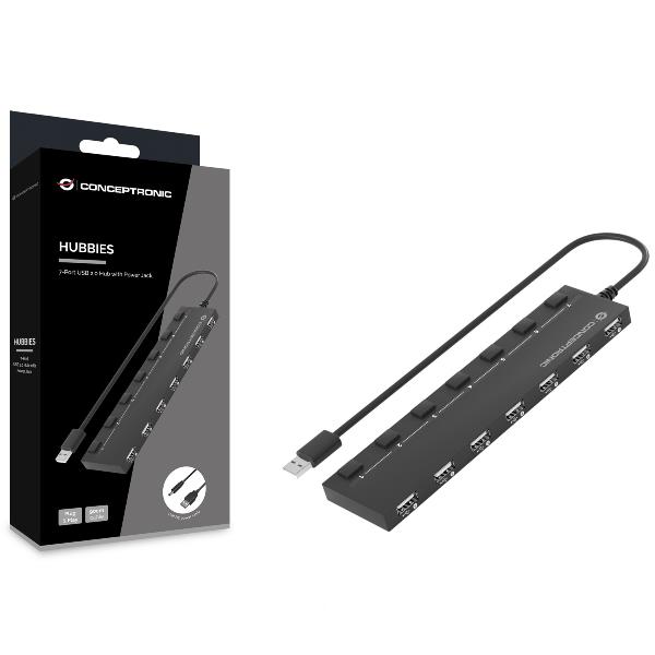 Hub USB 7 Porte Conceptronic USB 2.0 Alimentato - immagine 5