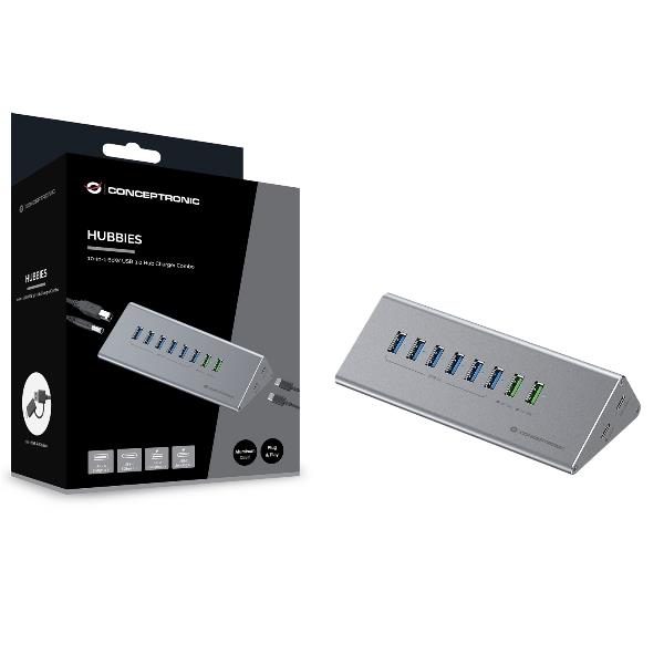 Hub USB 3.0 Conceptronic 10-in-1 60W 6x USB-A 1x USB-C Caricatore - immagine 7