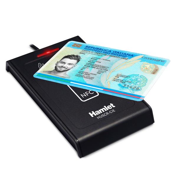 Lettore Smart Card Hamlet Contactless NFC per CIE 3.0 e Tessera Sanitaria USB 2.0 Nero - immagine 2