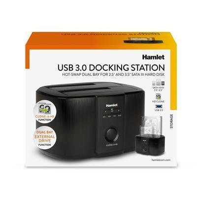 Docking Station Hamlet HXDD2535CLN 2 Bay per HDD/SSD 2.5"/3.5" con Clonazione USB 3.2 - immagine 5
