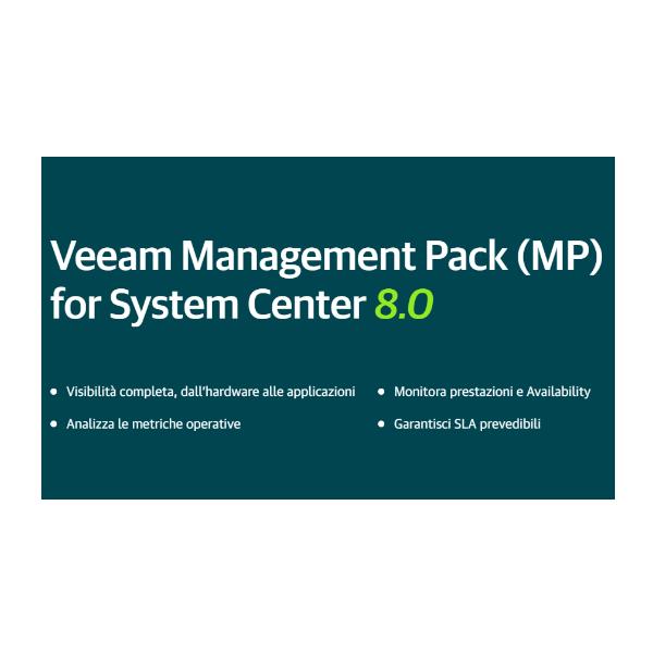 Veeam Manag Pack MCS Syst Cent - SOFTWARE MULTILICENZA ELETTRONICA - SKU: I-VMPPLS-VS-P00 - Immagine 2