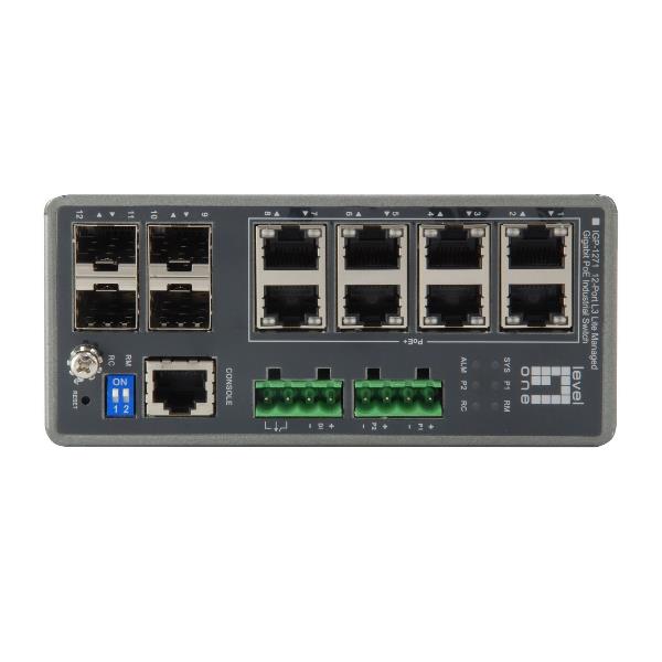 Switch Industriale Level One IGP-1271 12 Porte Gigabit PoE 240W 4x SFP - immagine 5