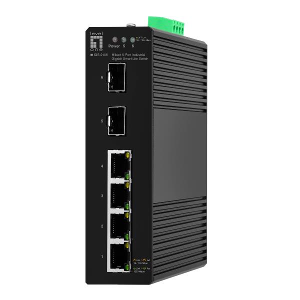 Switch Industriale Level One IGS-2106 6 Porte Gigabit Smart (4xRJ45 + 2xSFP) DIN Rail - immagine 5