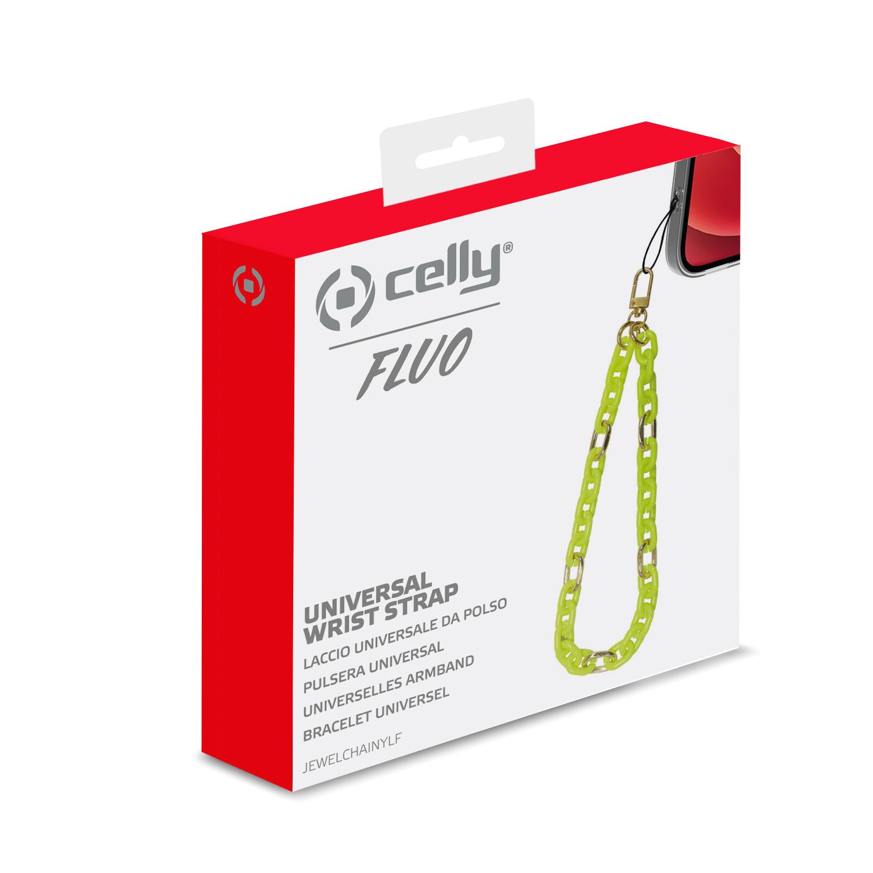 Cover Smartphone Celly JEWELCHAIN con Catena da Polso Gialla - immagine 5