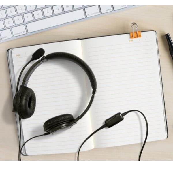 Cuffie Professionali Kensington con Microfono e Controllo Volume USB Noise Canceling - immagine 3