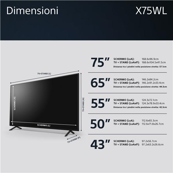 TV Sony KD43X75WLPAEP 43" 4K UHD Smart TV - immagine 5