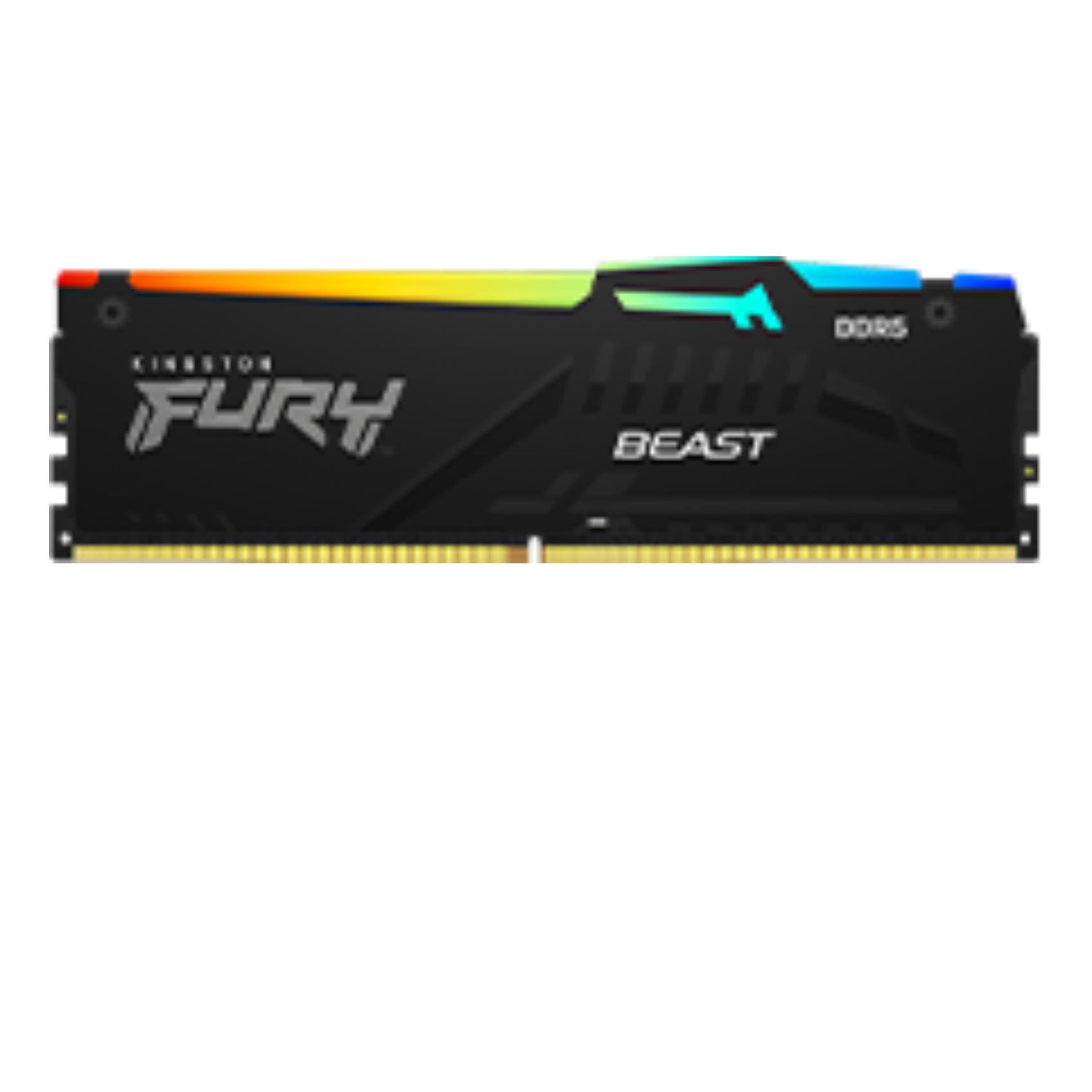 RAM DDR5 Kingston FURY Beast 64GB (2x32GB) 5600MHz CL36 RGB EXPO - immagine 2