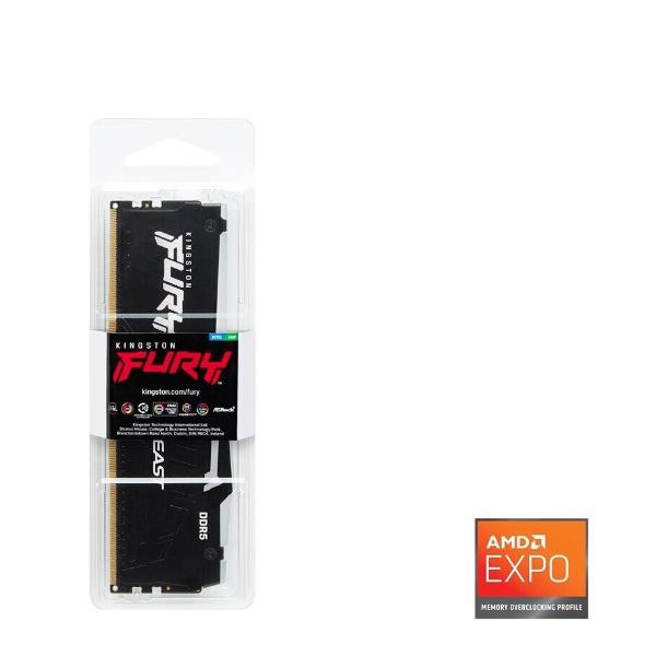 RAM DDR5 Kingston FURY Beast Black RGB 16GB 5600MHz - immagine 2