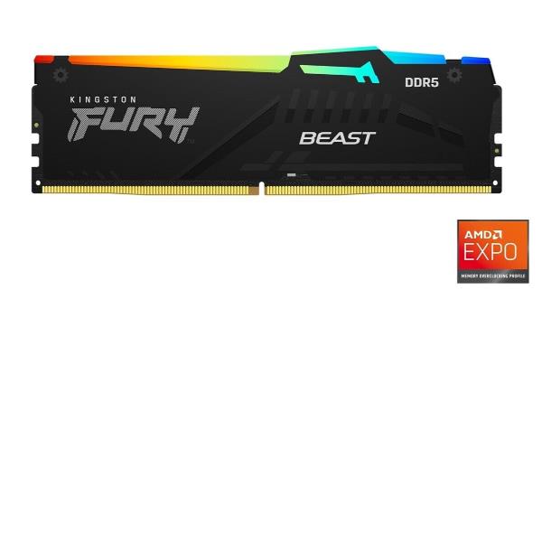RAM DDR5 Kingston FURY Beast Black RGB 16GB 5600MHz - immagine 3
