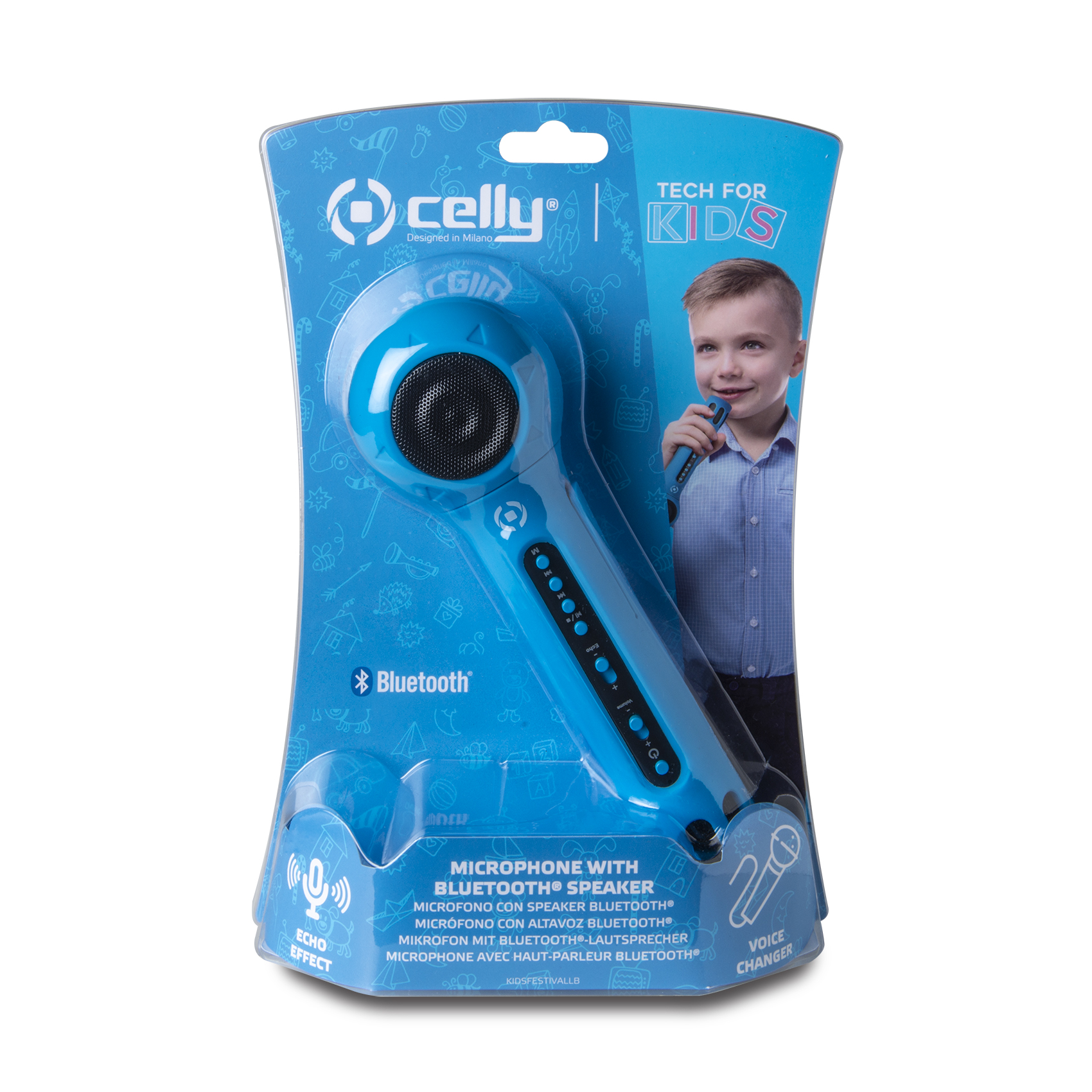 Speaker Microfono Celly FESTIVAL Wireless 3W Bluetooth Azzurro - immagine 5