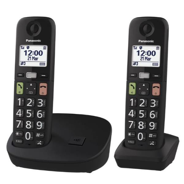 Telefono Cordless Panasonic TGU112EXB Tasti Grandi 2 Portatili - immagine 2