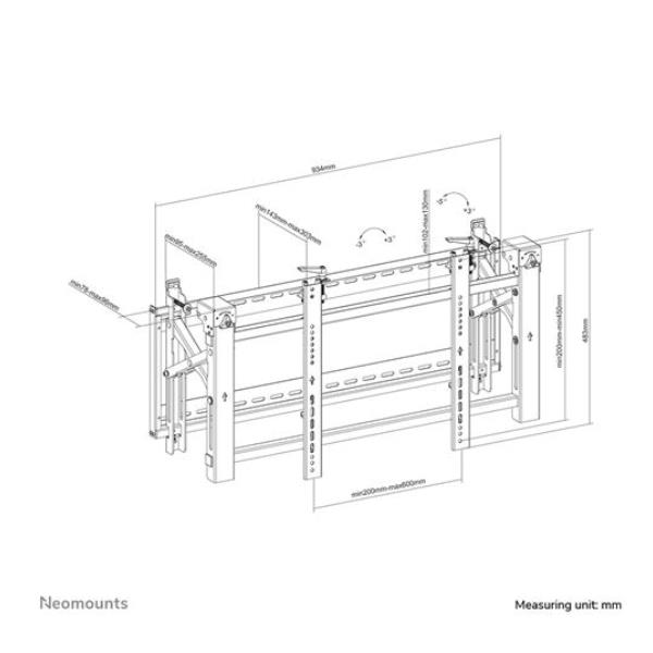 Staffa Videowall Neomounts LED-VW2000BLACK per Schermi fino a 75" 70kg - immagine 14