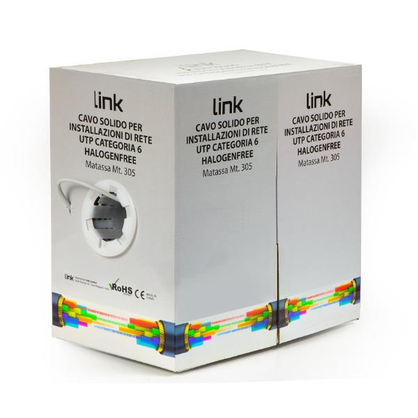 Cavo Ethernet Cat-6 UTP LSZH Matassa 305m Prodotti Bulk Grigio - immagine 2