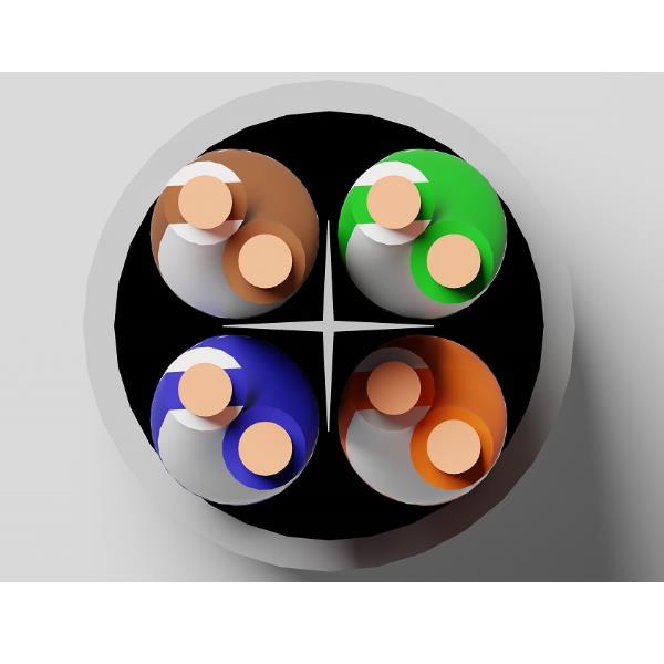 Cavo Ethernet Cat-6 UTP LSZH Matassa 305m Prodotti Bulk Grigio - immagine 3