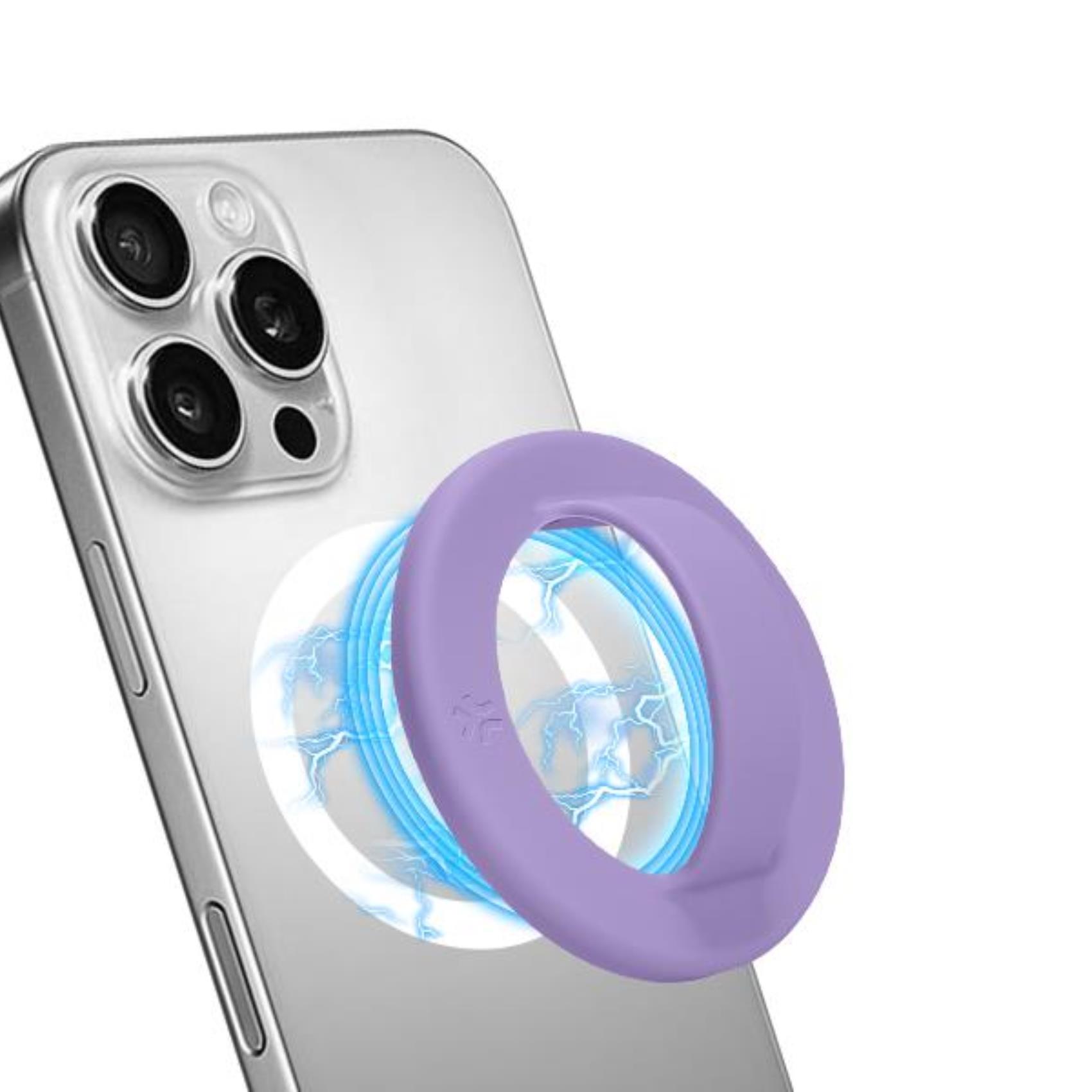 Cover Smartphone Celly MAGFINGER Magnetico Viola con Impugnatura - immagine 2