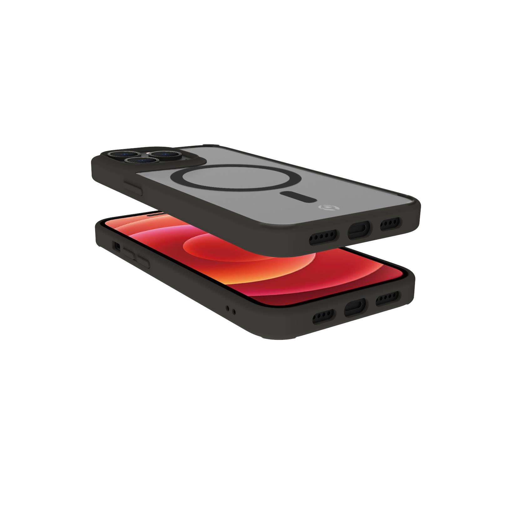 Cover Celly MAGMATT per iPhone 14 Pro Max Trasparente Nera - immagine 3