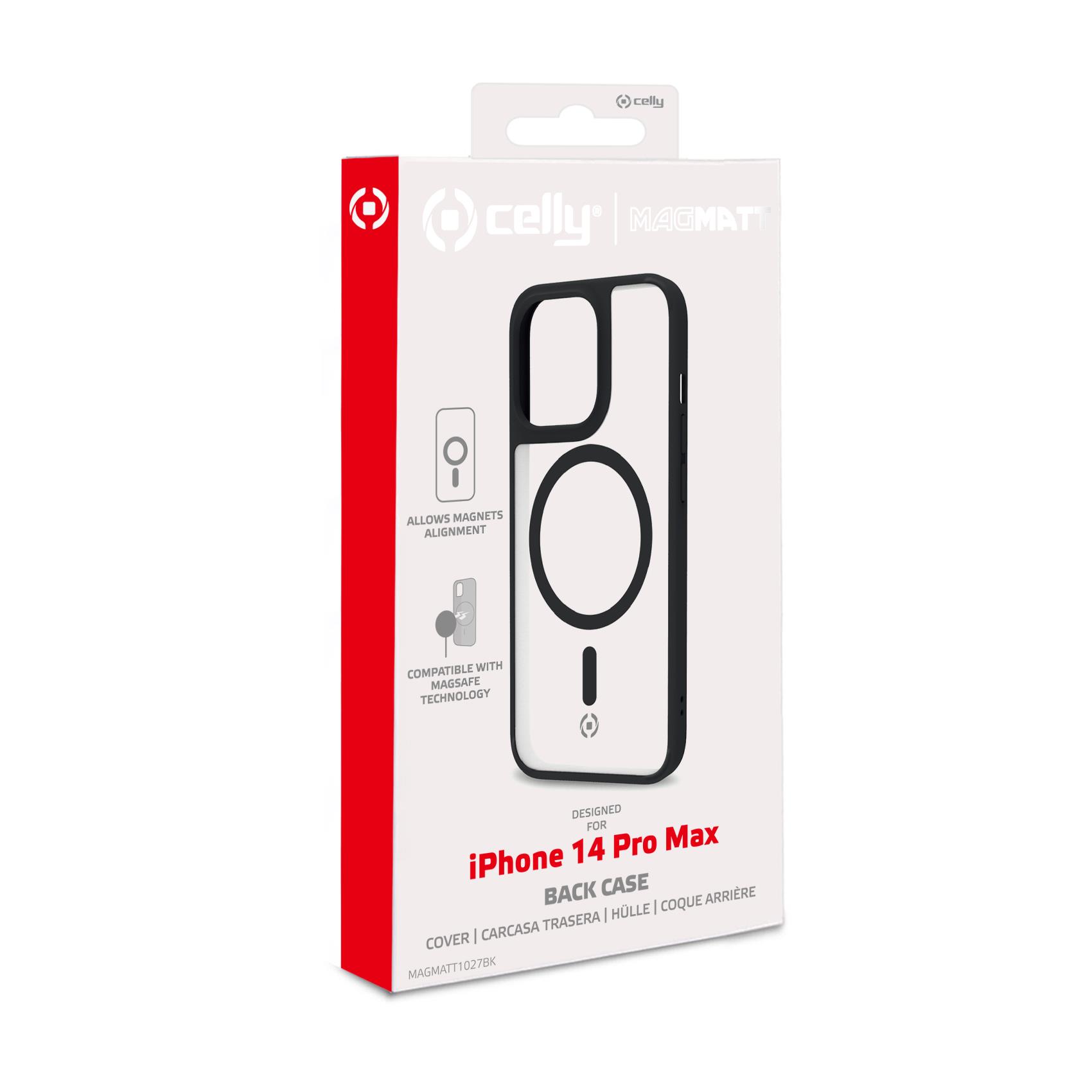 Cover Celly MAGMATT per iPhone 14 Pro Max Trasparente Nera - immagine 6