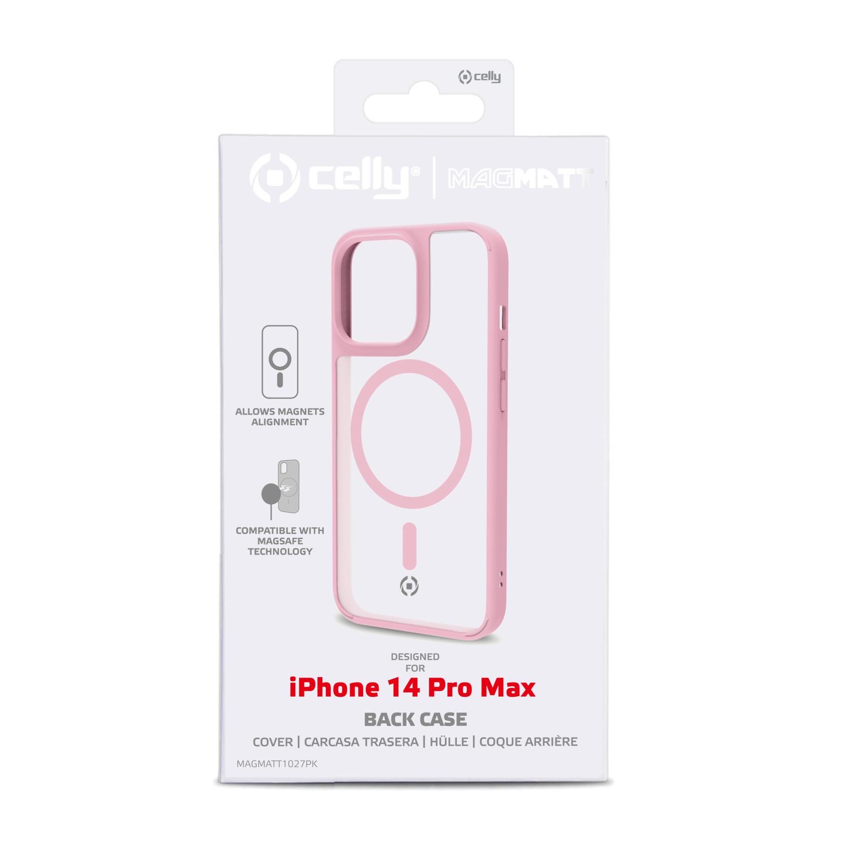 Cover Celly MAGMATT per iPhone 14 Pro Max Trasparente Rosa - immagine 4