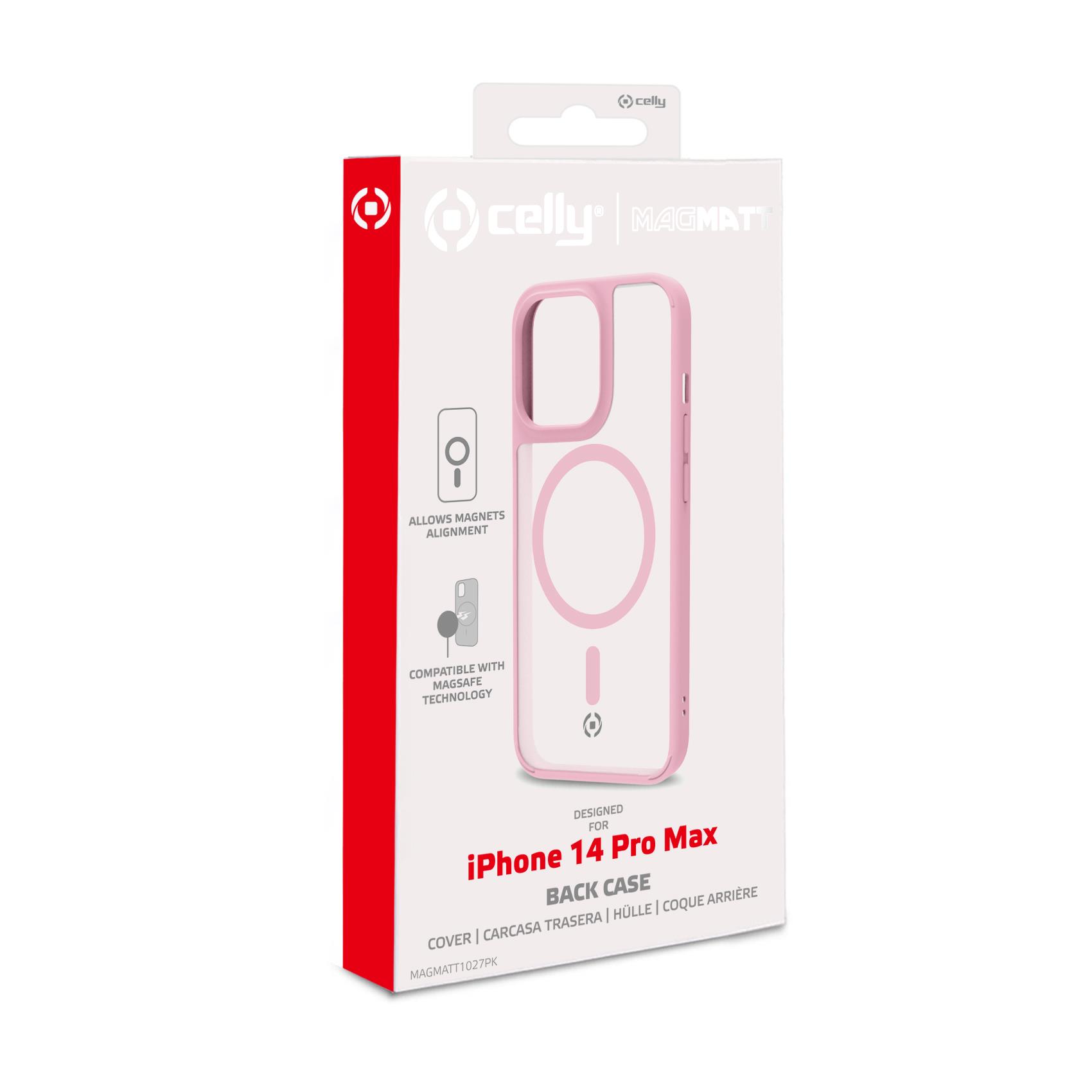 Cover Celly MAGMATT per iPhone 14 Pro Max Trasparente Rosa - immagine 5