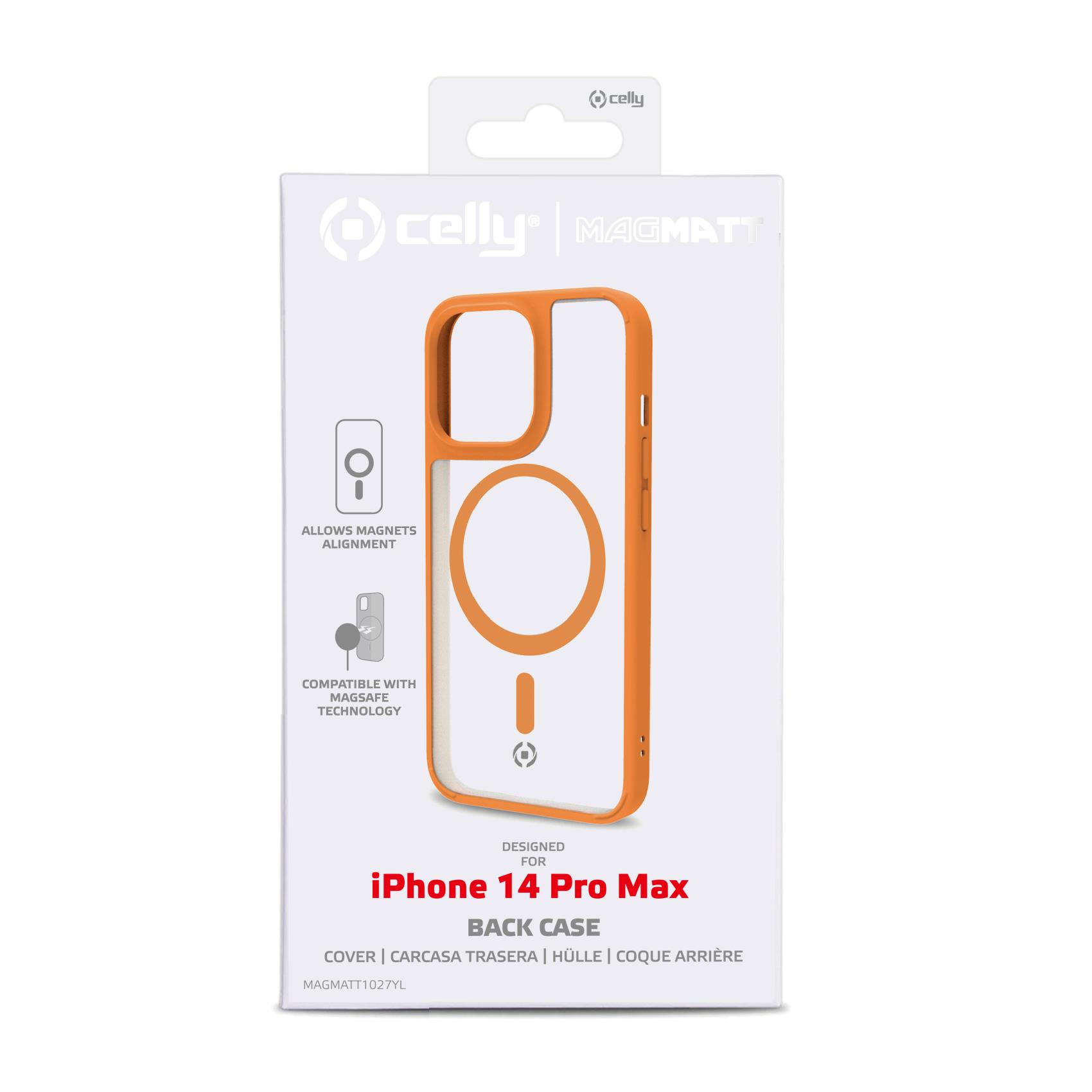 Cover Celly MAGMATT per iPhone 14 Pro Max Trasparente Arancione - immagine 6