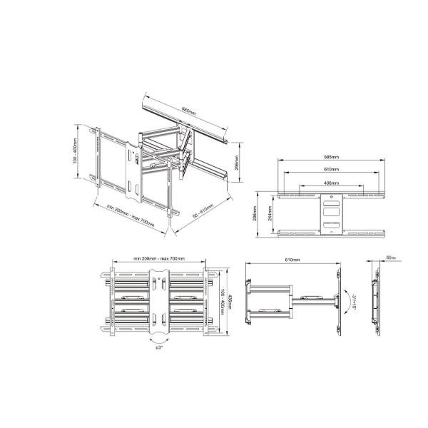 Staffa TV ITB Solution MB6713 a Muro per Schermi fino a 80" e 60kg - immagine 5