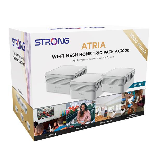 Adattatore Ethernet Strong Atria Wi-Fi Mesh AX3000 Trio 3 Porte Gigabit - immagine 6