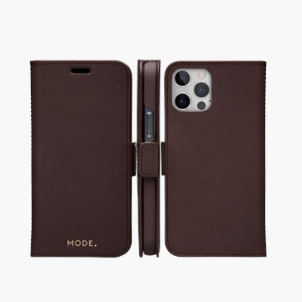 Custodia in Pelle Saffiano Dbramante 1928 Milano per iPhone 12/12 Pro Marrone - immagine 3