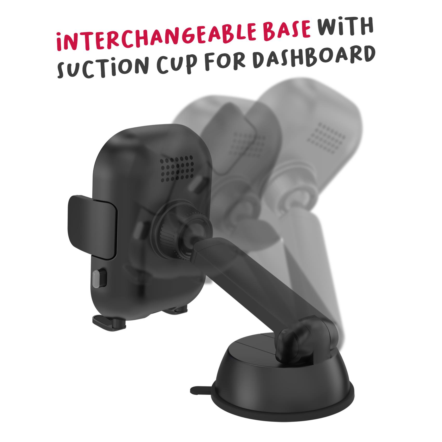 Supporto Auto Celly MOUNTCHARGE15 con Ricarica Wireless 15W - immagine 4