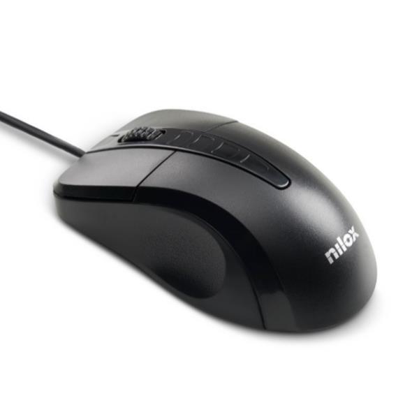 Mouse Ottico Nilox Tech USB 1000 DPI Nero Ergonomico - immagine 2