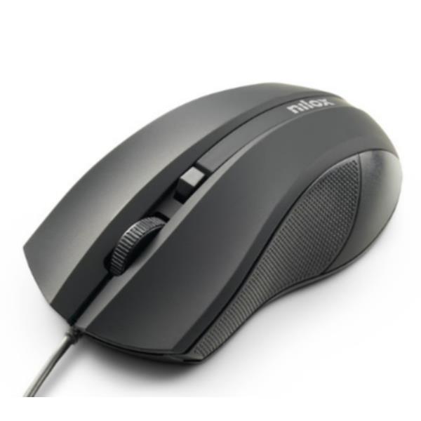 Mouse Ottico Nilox Tech USB 1600 DPI Nero Ergonomico - immagine 2
