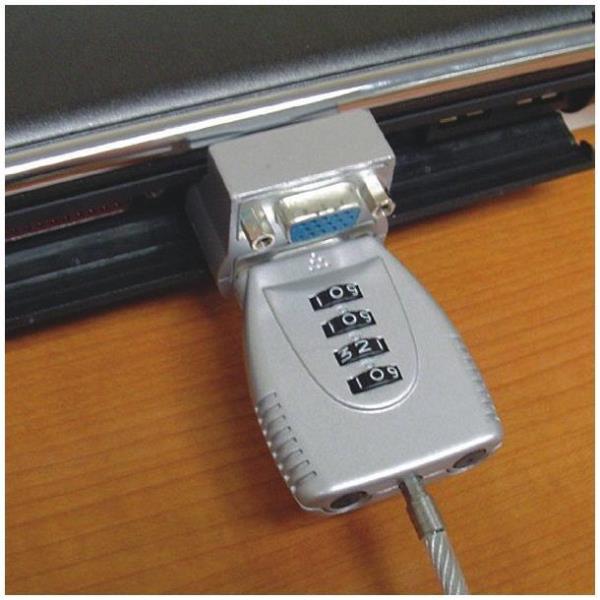 Cavo di Sicurezza Neomounts NSVGALOCK 2m Lucchetto Combinazione Grigio - immagine 2