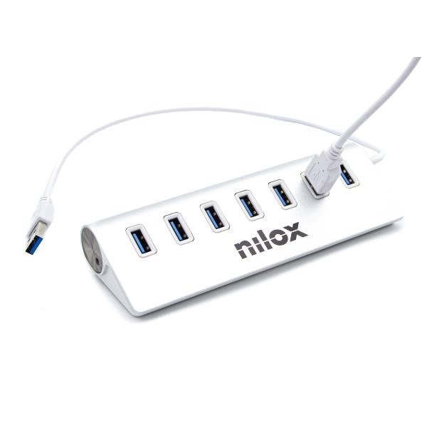 Hub USB Nilox 7 Porte USB 3.0 Grigio - immagine 3